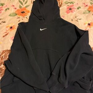 Nike Black Hoodie with White Swoosh Logo